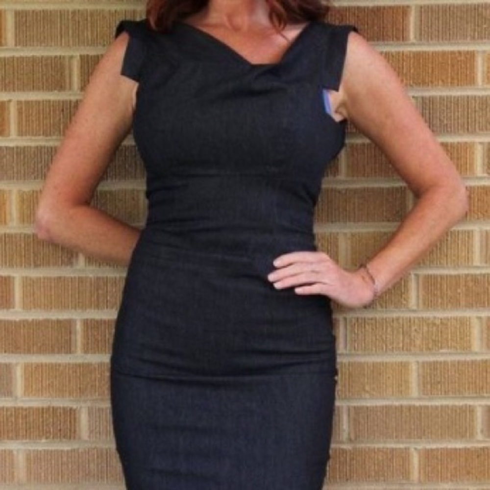 Black Halo Denim Jackie O’ Dress